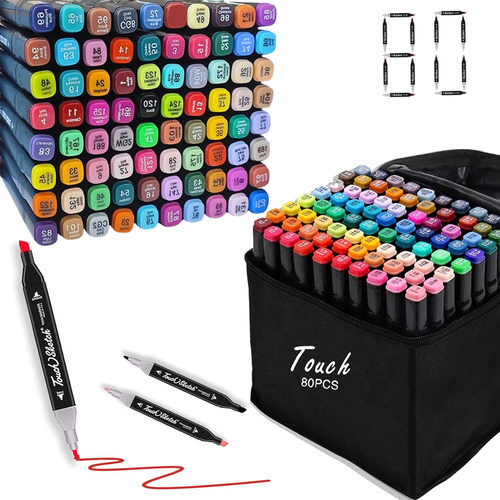 Xd Canetas Marcadoras De Arte De 80 Cores, Pontas Duplas