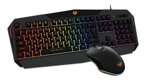 Combo Teclado Mouse Gamer Meetion Mt-c510 Luces Rgb Pc Ps4