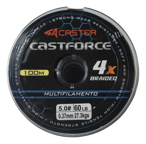 Multifilamento Caster Castforce 4 Hebras 0.37mm 27.3kg Pesca