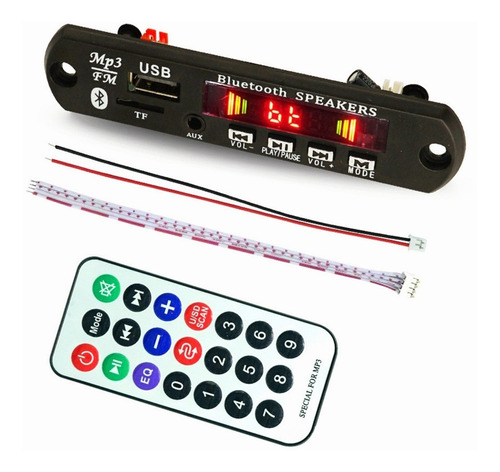 Módulo Reproductor De Audio Con Bluetooth Usb Sd Fm Auxiliar