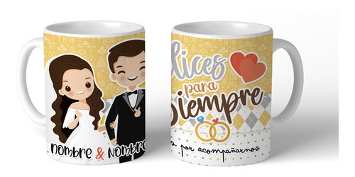 Taza Recuerdo De Boda Personalizada Mod 2