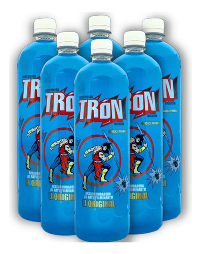 Tron 1 Litro Para Moscas Y Hormigas Mosquicida - 6 Piezas 