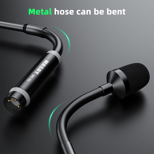 Micrófono De Cuello De Cisne Profesional Dinámico Xlr Negro Negro