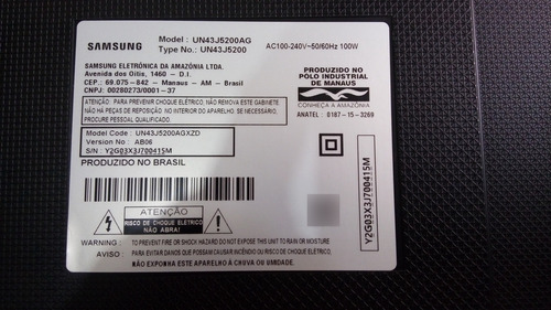 26- Papel Refletor Led Tv Samsung Un43j5200ag Original (Usado)
