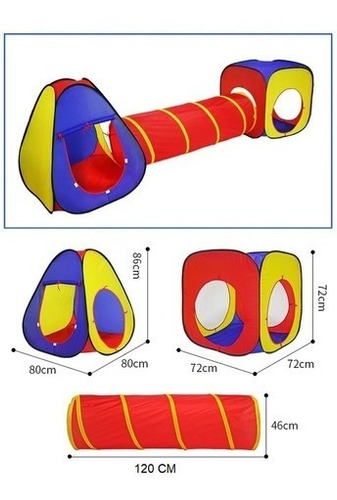 Imagen 4 de 6 de Juego Túnel Carpa Y Cubo Infantil Niños Fácil Armado Diginet