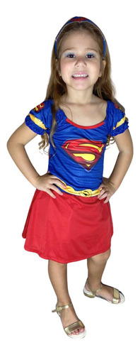 Fantasia Da Super Girl Vestido Infantil 