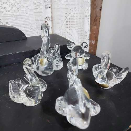 Lote Decoração Enfeite Cristal Com 5 Unidades