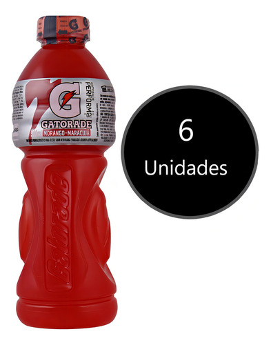 Pack Com 6 Gatorade Sabor Morango E Maracujá 500ml