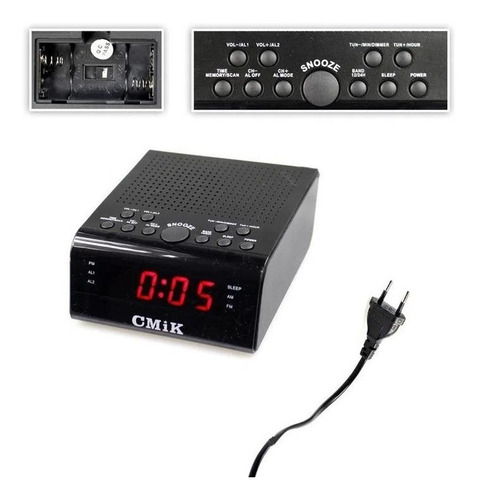Radio Reloj Digital Despertador Alarm Am/fm Cmik Mk-207