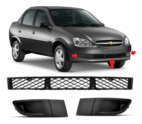 Kit Parachoque Dianteiro Corsa Classic 10 11 2012 2013 Preto