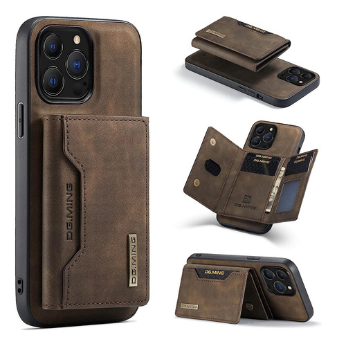 Case Capa Celular Carteira Em Couro 2 Em 1 Para  iPhone  