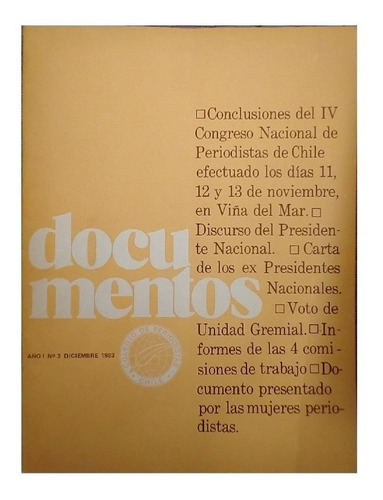 Documentos N°3-1983, Colegio De Periodistas Chile (Usado)
