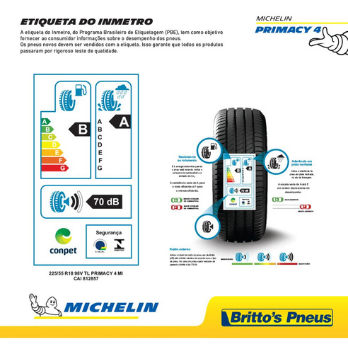 Pneu Michelin Aro 18 - Primacy 4 - 225/55 R18 98 V