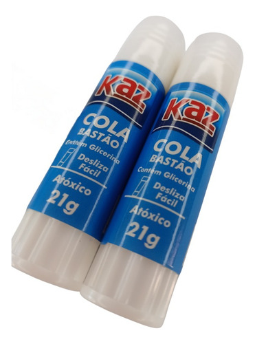 2 Tubos Cola Bastão Kaz Pequeno 21g Escolar