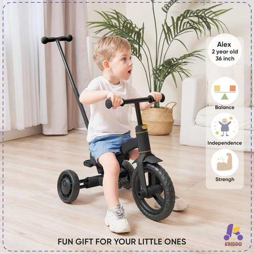 Triciclo 4 En 1 Para Niños De 1.5 A 3 Años Con Mango De Dire