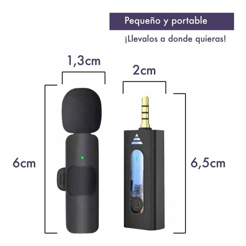 Microfono Corbatero Inalambrico Celular 3.5mm 2 Mic