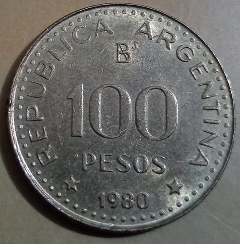 Moneda De 100 Pesos Argentino De 1980
