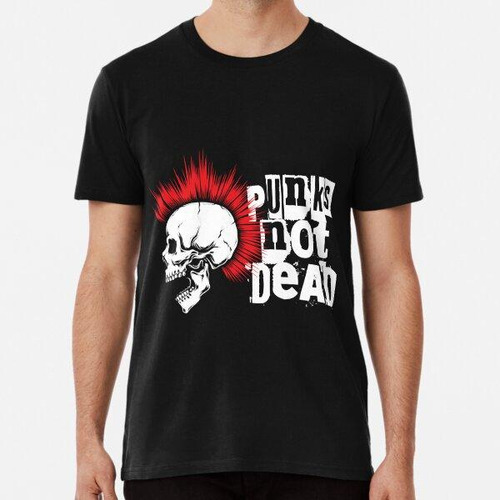 Remera Punks Not Dead Skull Con Camiseta Roja Mohawk Algodon