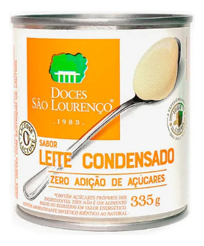 Leite Condensado Zero Lactose Zero Açúcar São Lourenço Lata 335g