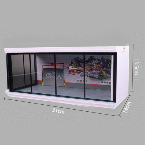 Vitrina De Estacionamiento A Escala 1:64, Pared De Graffiti