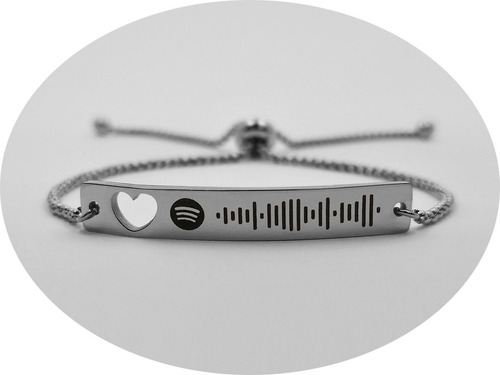 Imagen 2 de 7 de Pulsera Acero Personalizada Grabado Láser M1174