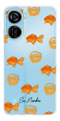 Funda Para Zte Para Mujer Patrón Pez Peces Con Tu Nombre