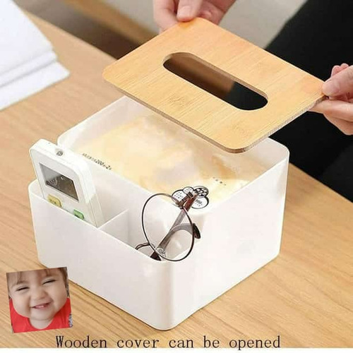 Porta Pañuelos De Papel Tissue Estilo Nórdico Tapa De Madera