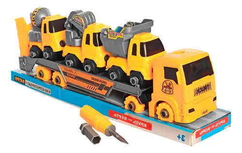 Camión Tractomula Niñera De Vehiculos Armable Construccion