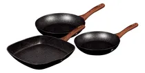 Comprar Jogo De Frigideiras + Grelhador 3 Pçs Ebony Berlinger Haus