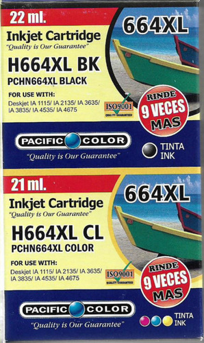 Pack Tintas 664 Xl Negro Y Color 1115 2135 2675 Envio Gratis