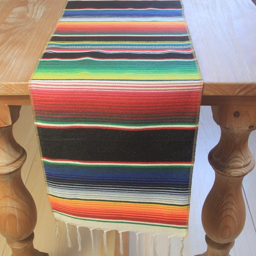 Mexican Serape Table Runner For Mexican Theme Party, Cinco D