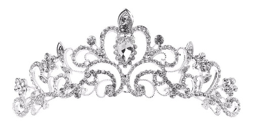 Coroa, Tiara, Noiva Princesa Prata Com Strass,vejam