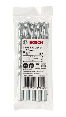 Pack 5 Brocas Concreto Bosch 10x80x120mm - Bosch