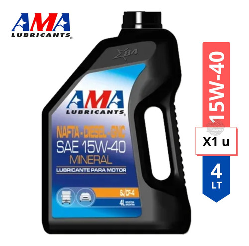Aceite Lubricante Motor Ama Nafta Diesel Gnc 15w40 4l