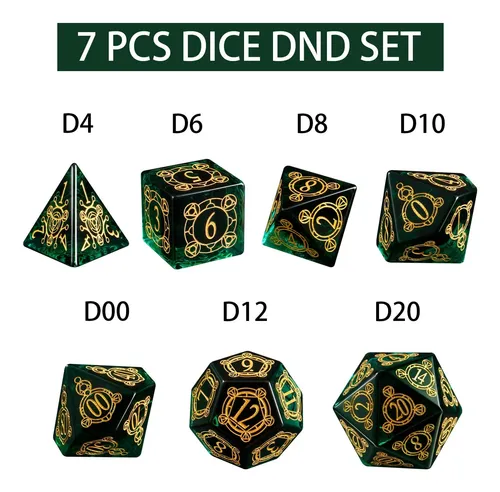 Lucky-m Fan Dice Dnd Set, Dados De Cristal Poliédrico D&d Pa