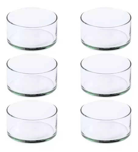 Envases Vidrio Velas En Cristal Artesanal Cera Soya 120ml X6