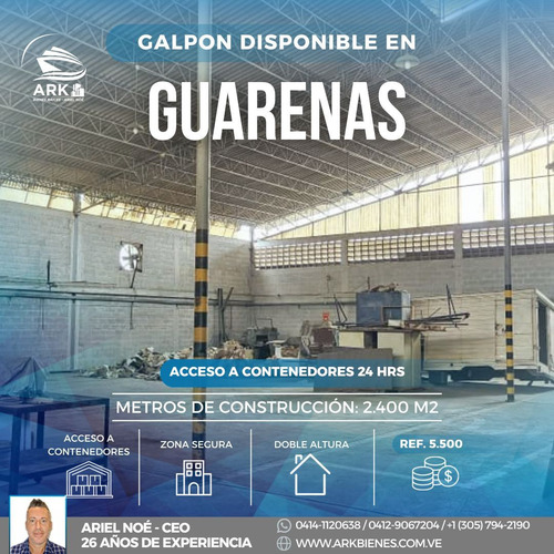 (#1008) Galpón De 2.400 M2 Disponible Para Alquilar En Guarenas Los Naranjos