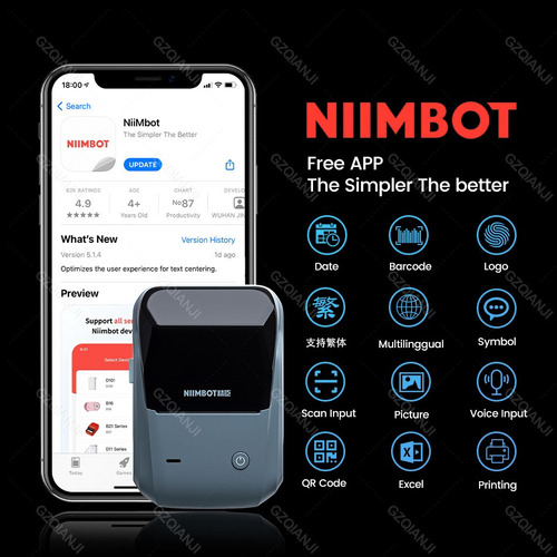. Impresora De Etiquetas Portátil Niimbot B1 Bluetooth