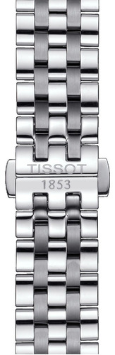 Reloj pulsera Tissot T1224101103300 con correa de acero inoxidable fondo plateado