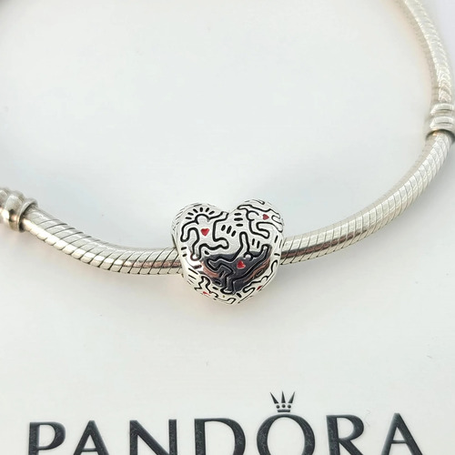 Charm Pandora Keith Haring Corazón Persona Líneas Arte 