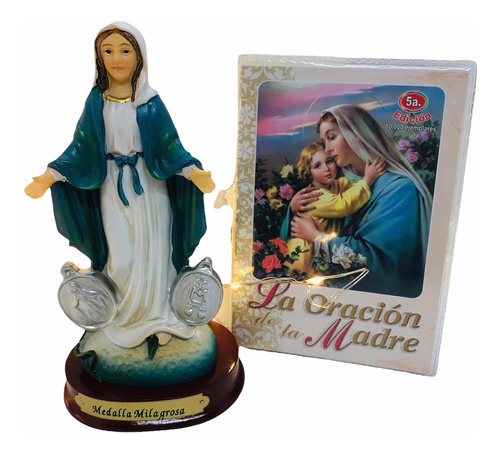 Virgen Milagrosa En Porcelana 13cm En Porcelana + Libro