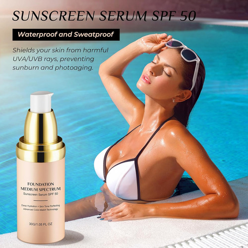 Base De Maquillaje Que Cambia De Color Spf 50+, Base 4 En 1