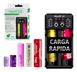 2-1 Cargador Baterias 18650 Li-ion Lifepo 4 2000ma Powerbank