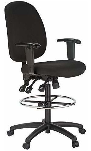 Harwick 6058c-d-bk Silla De Dibujo Ergonómica Extra Alta