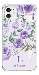 Capa Capinha Com Nome Personalizada Floral Purple