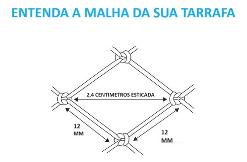 Tarrafa Lambari Camarão Malha 12mm Com 18 Mts Roda