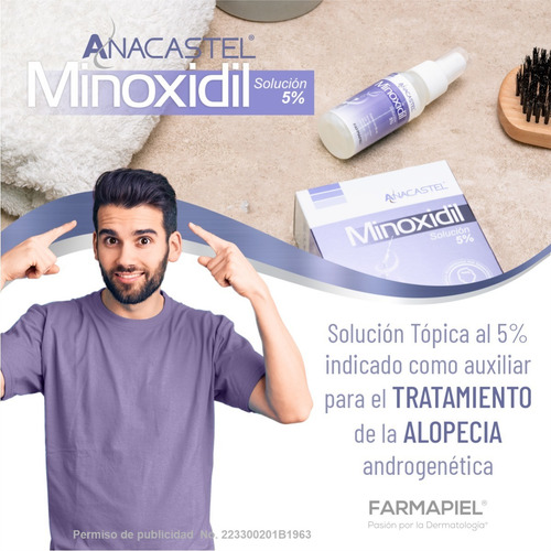Imagen 4 de 7 de Spray Anacastel Minoxidil 5% Solución Cabello Y Barba 60 Ml