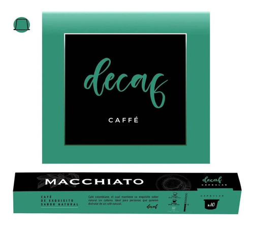 Capsulas De Cafe Macchiato Decaf 10 Un