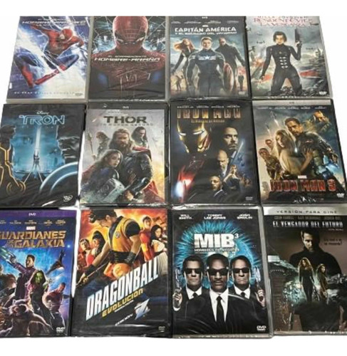 Dvd Lote 12 Original Hombre Araña Thor Iron Man Dragonball..