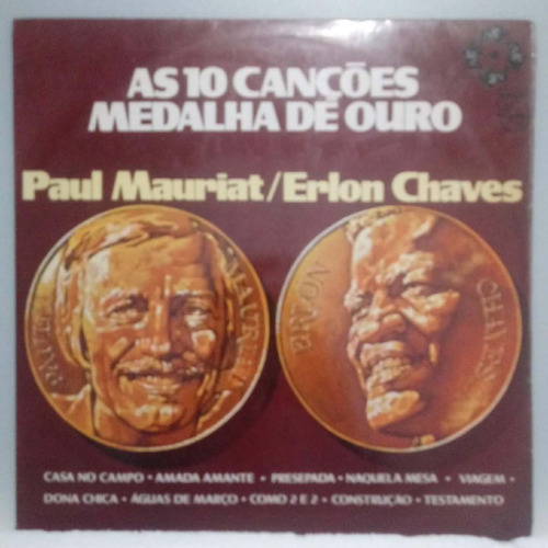 Lp - Paul Mauriat, Erlon Chaves - As 10 Canções Medalha De O
